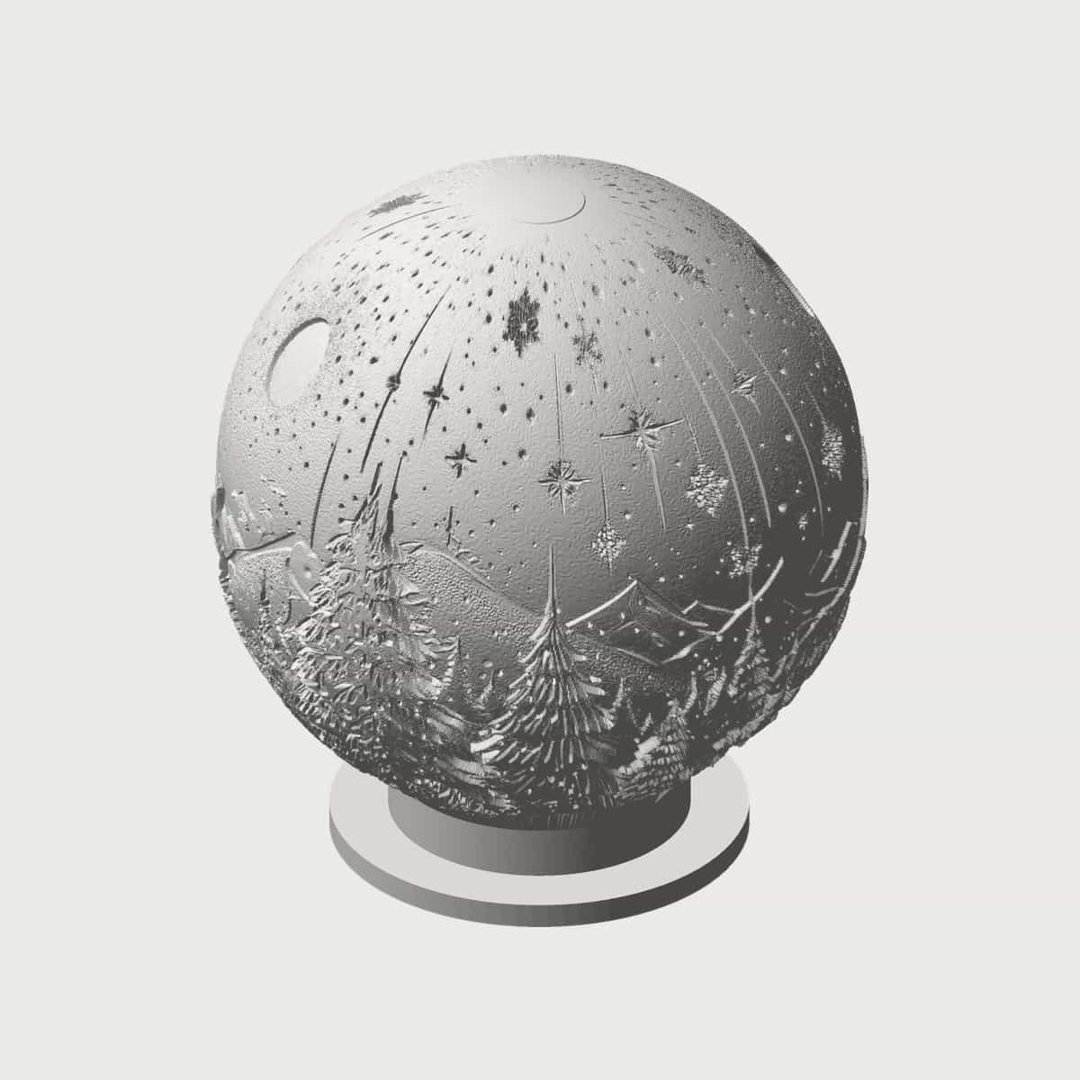 Snow Globe Christmas Lithophane, image 2 of 4