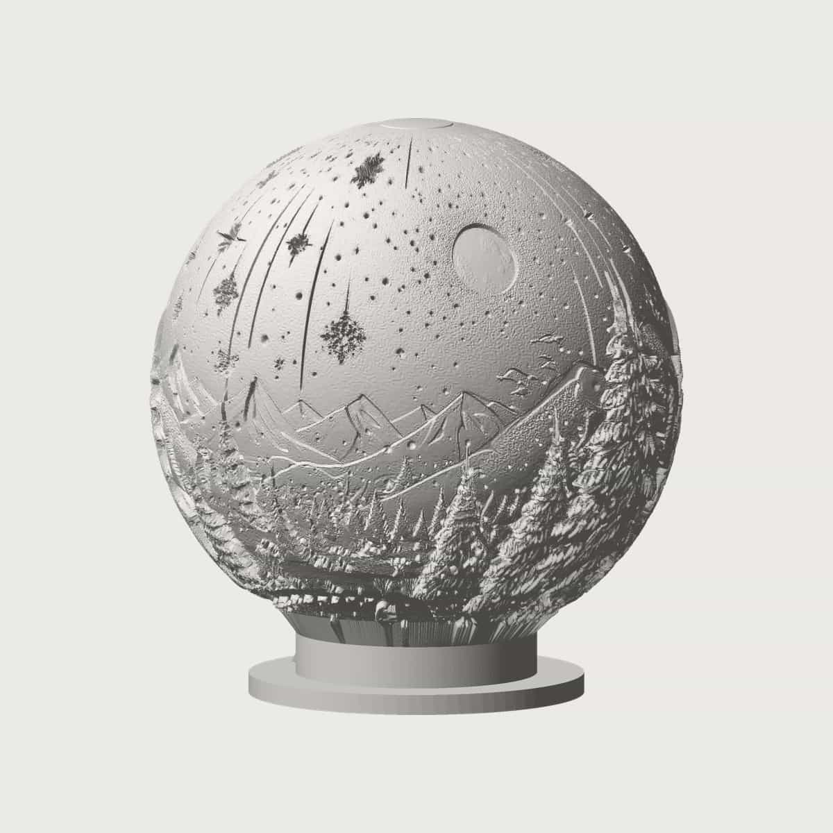 Snow Globe Christmas Lithophane, image 3 of 4