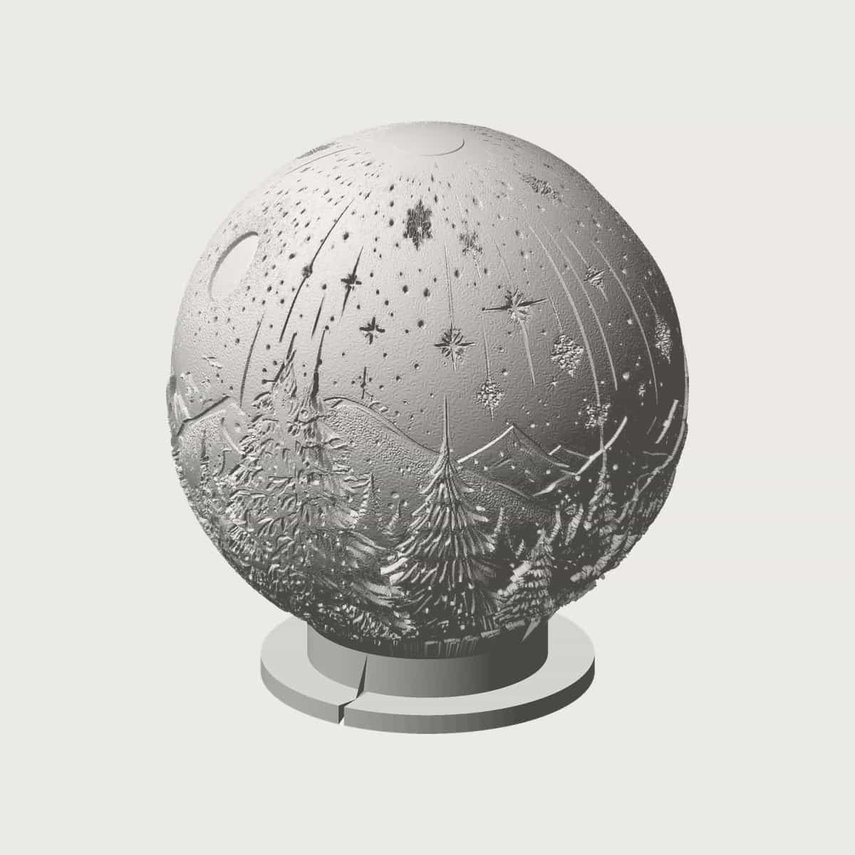 Snow Globe Christmas Lithophane, image 1 of 4