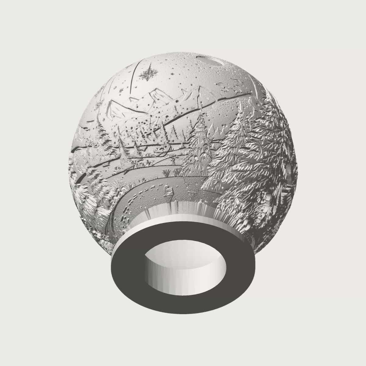 Snow Globe Christmas Lithophane, image 4 of 4
